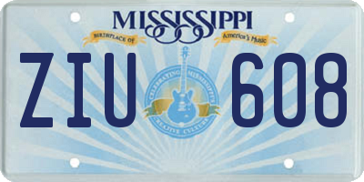 MS license plate ZIU608