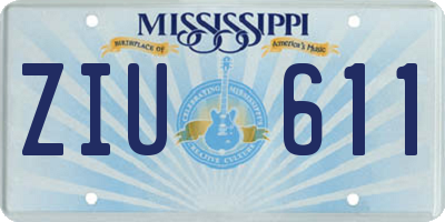 MS license plate ZIU611