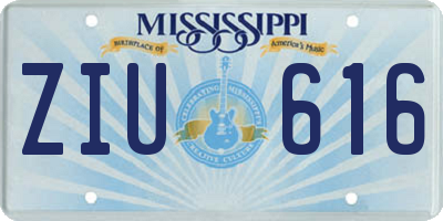 MS license plate ZIU616