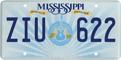 MS license plate ZIU622
