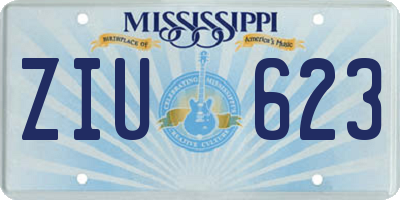 MS license plate ZIU623