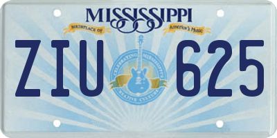MS license plate ZIU625
