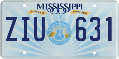 MS license plate ZIU631