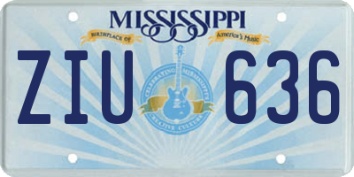MS license plate ZIU636
