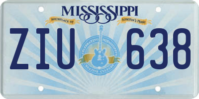 MS license plate ZIU638