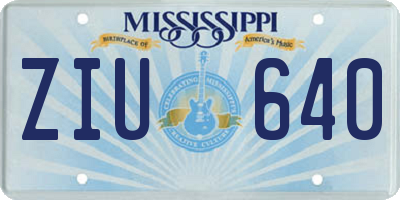 MS license plate ZIU640