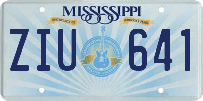 MS license plate ZIU641