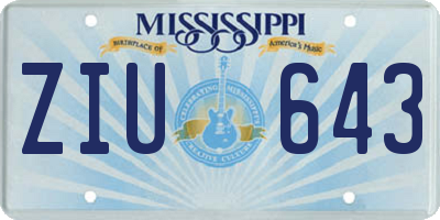 MS license plate ZIU643