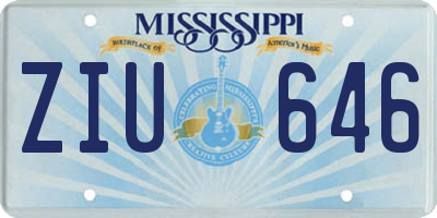 MS license plate ZIU646