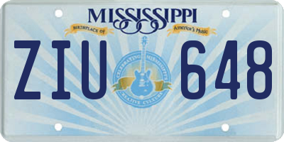 MS license plate ZIU648