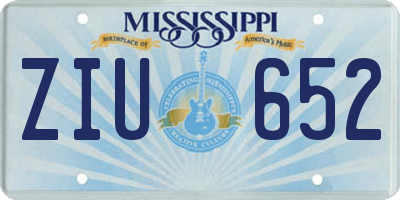MS license plate ZIU652