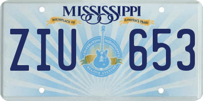 MS license plate ZIU653