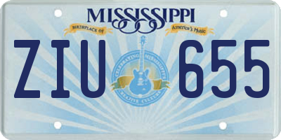 MS license plate ZIU655