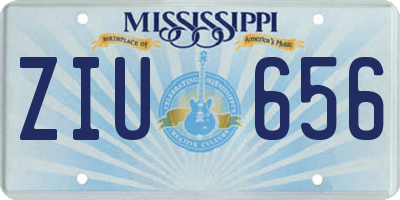 MS license plate ZIU656