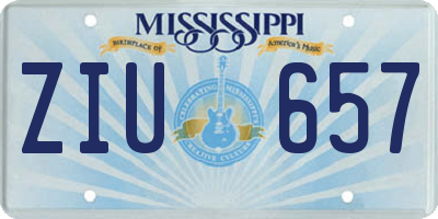 MS license plate ZIU657