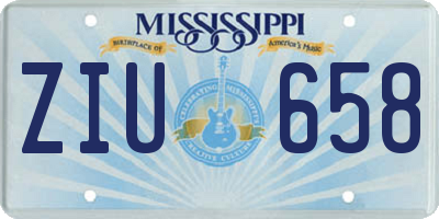 MS license plate ZIU658
