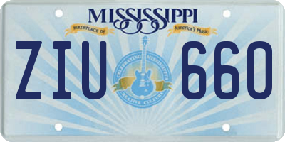 MS license plate ZIU660