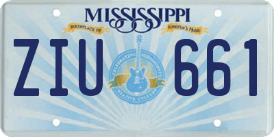MS license plate ZIU661