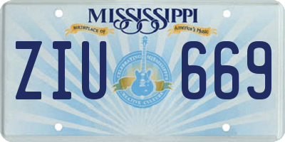 MS license plate ZIU669