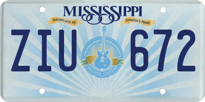 MS license plate ZIU672