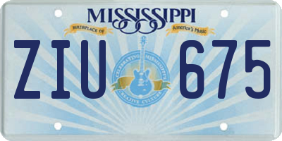 MS license plate ZIU675