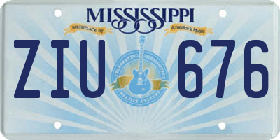 MS license plate ZIU676