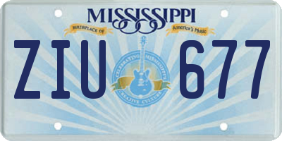 MS license plate ZIU677