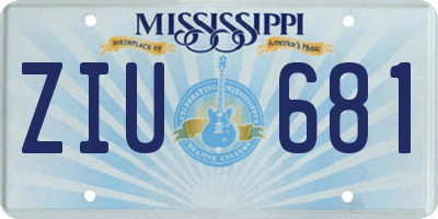 MS license plate ZIU681