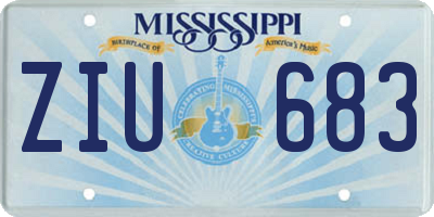 MS license plate ZIU683