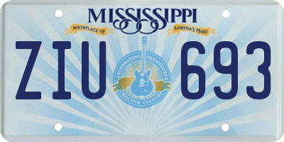 MS license plate ZIU693