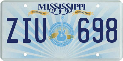 MS license plate ZIU698