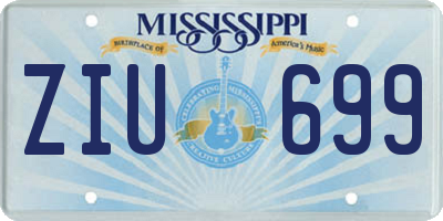 MS license plate ZIU699