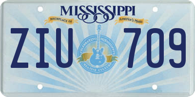 MS license plate ZIU709