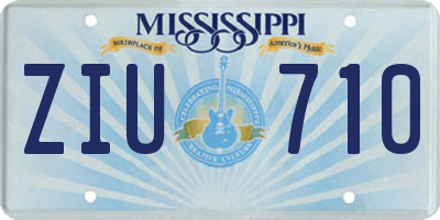 MS license plate ZIU710