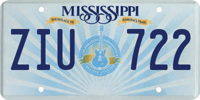 MS license plate ZIU722