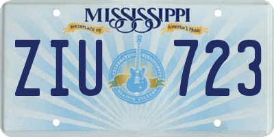 MS license plate ZIU723