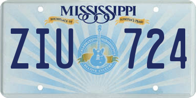 MS license plate ZIU724