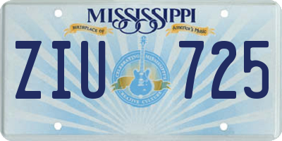 MS license plate ZIU725