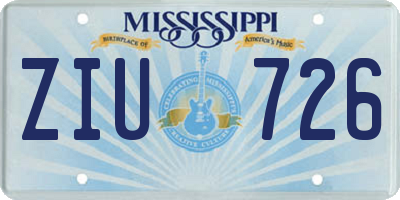 MS license plate ZIU726