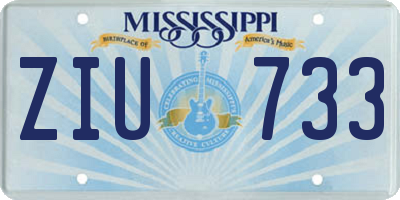 MS license plate ZIU733
