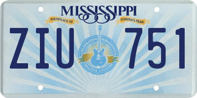 MS license plate ZIU751