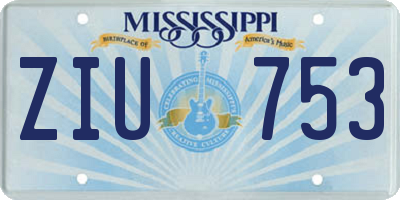 MS license plate ZIU753