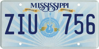 MS license plate ZIU756