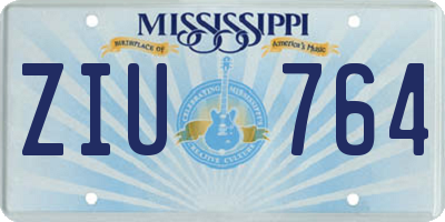 MS license plate ZIU764
