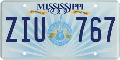 MS license plate ZIU767