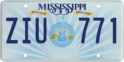 MS license plate ZIU771