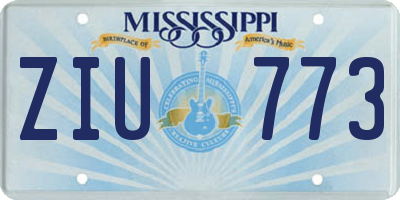MS license plate ZIU773