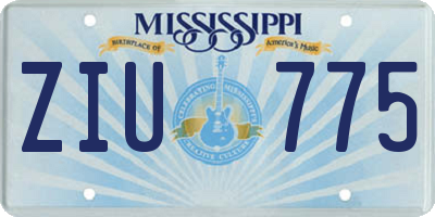 MS license plate ZIU775