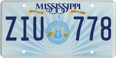 MS license plate ZIU778