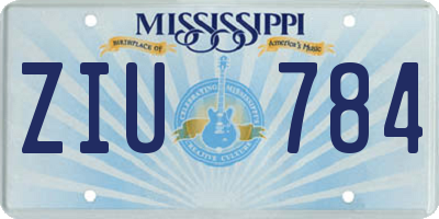 MS license plate ZIU784